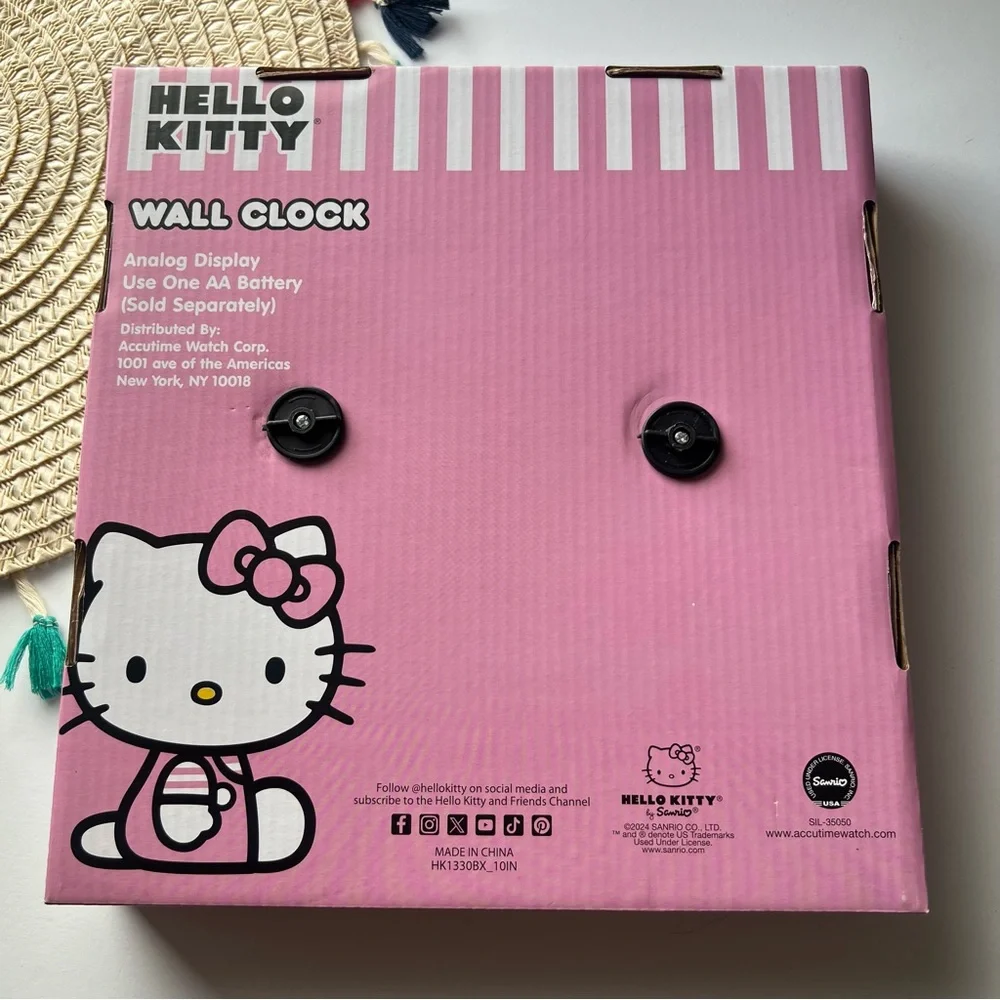 Hello Kitty Wall Clock NEW In Box